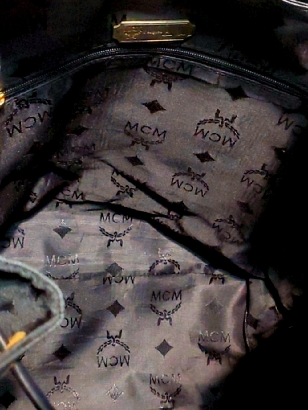 MCM Black Visetos Nylon Drawstring Backpack - Picture 14 of 16